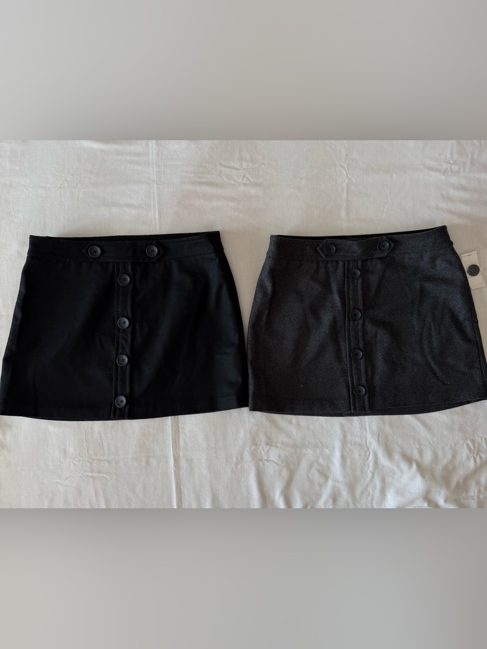 Gap Wool Blend Button Front Mini Skirt Bundle Size 8 Set of 2 Gray Black